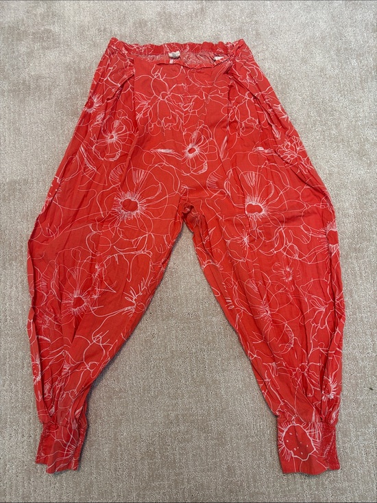 Nicobar Pants - Nic Obar Orange Floral Harem pants Women’s Medium. Spring Summer 100% Cotton